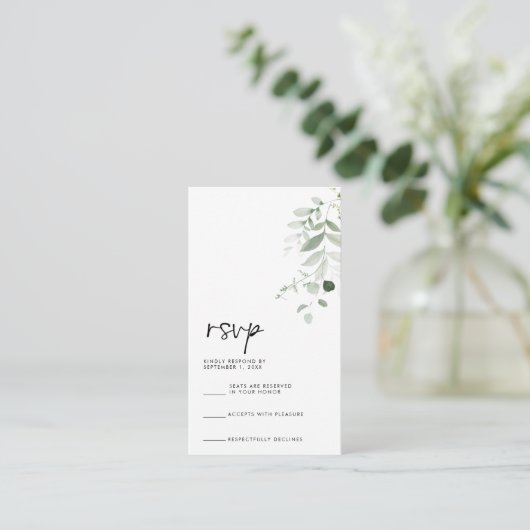 手書モダンきの返信用カード エンクロージャーカード (スタンド正面)