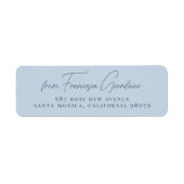 手書モダンきはっきりしたダスティブルー差出人住所 ラベル (正面)