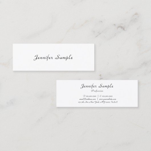 手書モダンきエレガントプロフェッショナルテンプレート スキニー名刺 (正面/裏面)