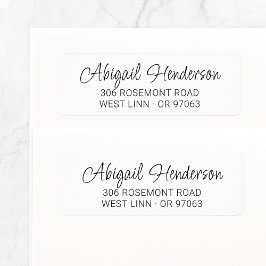 手書モダンきエレガント10a |差出人住所 ラベル