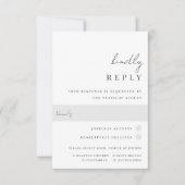 手書モダンきスクリプ結婚トの食事の選択 出欠カード (正面)