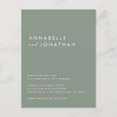 手書モダンきタイポグラフィ結婚のセージ緑色 ポストカード (正面)