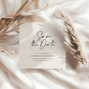 手書モダンきタイポグラフィ結婚発表 セーブザデート