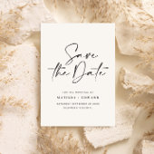 手書モダンきタイポグラフィ結婚発表 セーブザデート