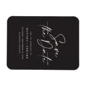 手書モダンきタイポグラフィ結婚発表 マグネット (横)