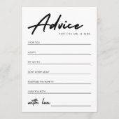 手書モダンきブライダルシャワー アドバイスカード (正面)