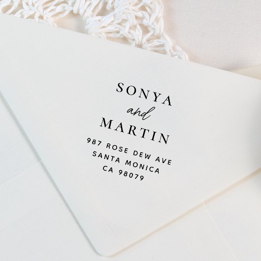 手書モダンきミニマルカップル名アドレス セルフインキングスタンプ