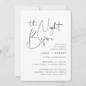 手書モダンきミニマルスクリプトのリハーサル夕食会 招待状 (正面)