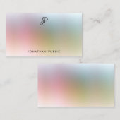 手書モダンきモノグラムカラフルテンプレート ノートカード (正面/裏面)