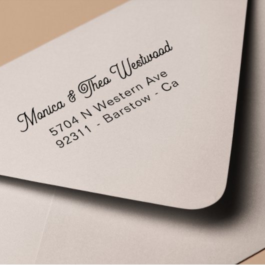 手書モダンきレトロネーム&アドレ結婚ス セルフインキングスタンプ