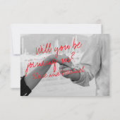 手書モダンき写真の結婚応答カード 出欠カード (裏面)