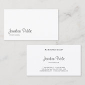 手書モダンき台本ファッショナブルお洒落プレーン 名刺 (正面/裏面)