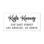 手書モダンき名と住所 ラバースタンプ (インプリント)