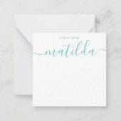 手書モダンき書シンプル道アクアノートCa ノートカード (正面)