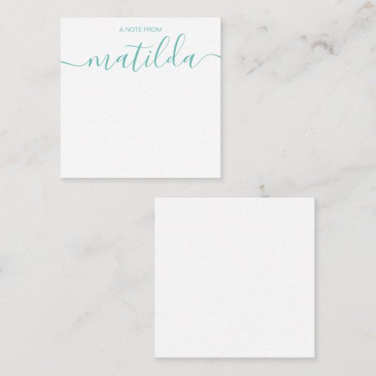 手書モダンき書シンプル道アクアノートCa ノートカード (正面/裏面)