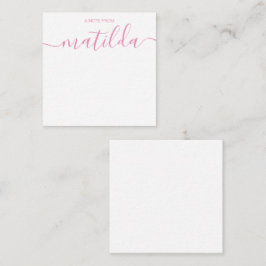 手書モダンき書シンプル道ピンクノートC ノートカード