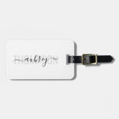 手書モダンき書名のシンプル ラゲッジタグ (正面横)