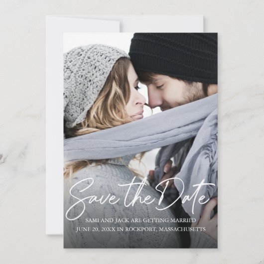 手書モダンき白書写真 セーブザデート (正面)