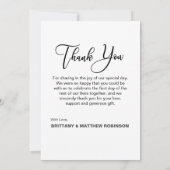 手書モダンき結婚の写真ありがとう カード (裏面)