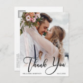 手書モダンき結婚の写真ありがとう ポストカード (正面/裏面)