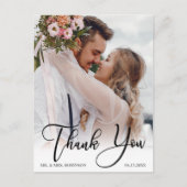 手書モダンき結婚の写真ありがとう ポストカード (正面)