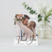 手書モダンき結婚の写真ありがとう ポストカード (スタンド正面)