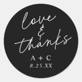 手書モダンき結婚式の引き出物 ラウンドシール (正面)