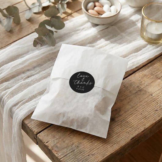 手書モダンき結婚式の引き出物 ラウンドシール