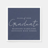 手書モダンき脚本の海軍卒業式 スタンダードカクテルナプキン (正面)