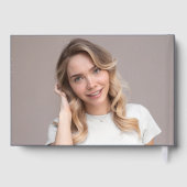 手書モダンき脚本ネイビー写真卒業 ゲストブック (裏面)