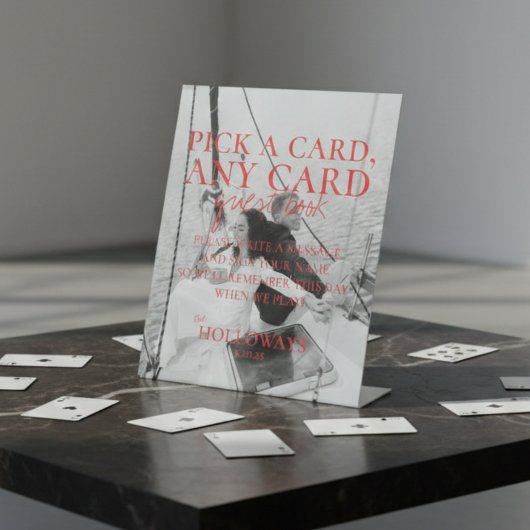 手書モダンき遊のカードゲストブックサイン 台座サイン