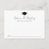 手書モダンき黒字卒業アドバイス エンクロージャーカード (正面)