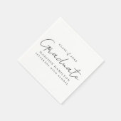 手書モダンき黒文字卒業 スタンダードカクテルナプキン (角)