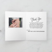 手書モダンき2枚の写真結婚のサンキューカード カード (内部)