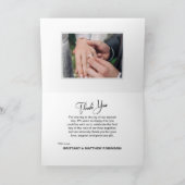 手書モダンき2枚の写真結婚のサンキューカード カード (内部)