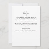 手書モダンき9写真ベビーシャワーありがとう サンキューカード (裏面)