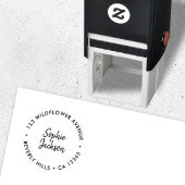 手書モダンき |ラウンドシンプル差出人住所 セルフインキングスタンプ