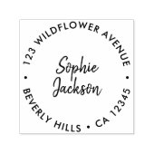 手書モダンき |ラウンドシンプル差出人住所 セルフインキングスタンプ (デザイン)