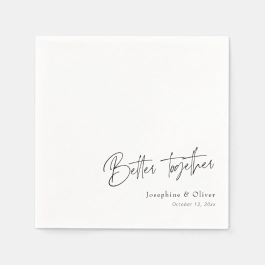 手書モダンき:一緒に結婚の装飾 スタンダードカクテルナプキン (正面)