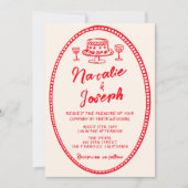 手書モダン予測できな写真結婚 招待状 (正面)