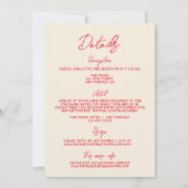 手書モダン結婚ヴィンテージ 招待状 (裏面)