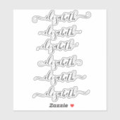 手書ユニークきの書道名スクリプトモダン シール (シート)