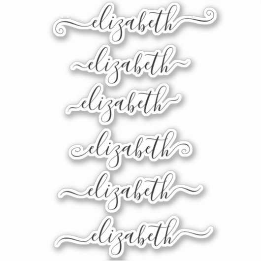 手書ユニークきの書道名スクリプトモダン シール (正面)