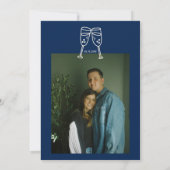 手書ユニークモダン写真結婚 招待状 (裏面)