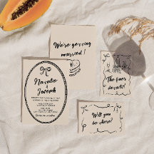 手書ユニーク予測できな結婚モダンヴィンテージ