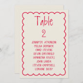 手書レトロユニークの結婚座席表 招待状 (正面/裏面)