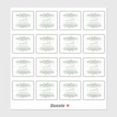 手書名緑植物学手作り シール (シート)