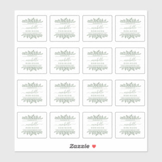 手書名緑植物学手作り シール