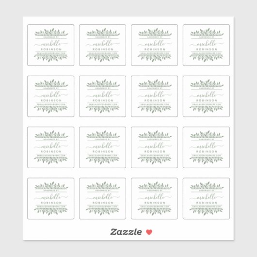 手書名緑植物学手作り シール (シート)