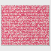 手書式クリスマスサンタホホホホホ ラッピングペーパー (フラット)